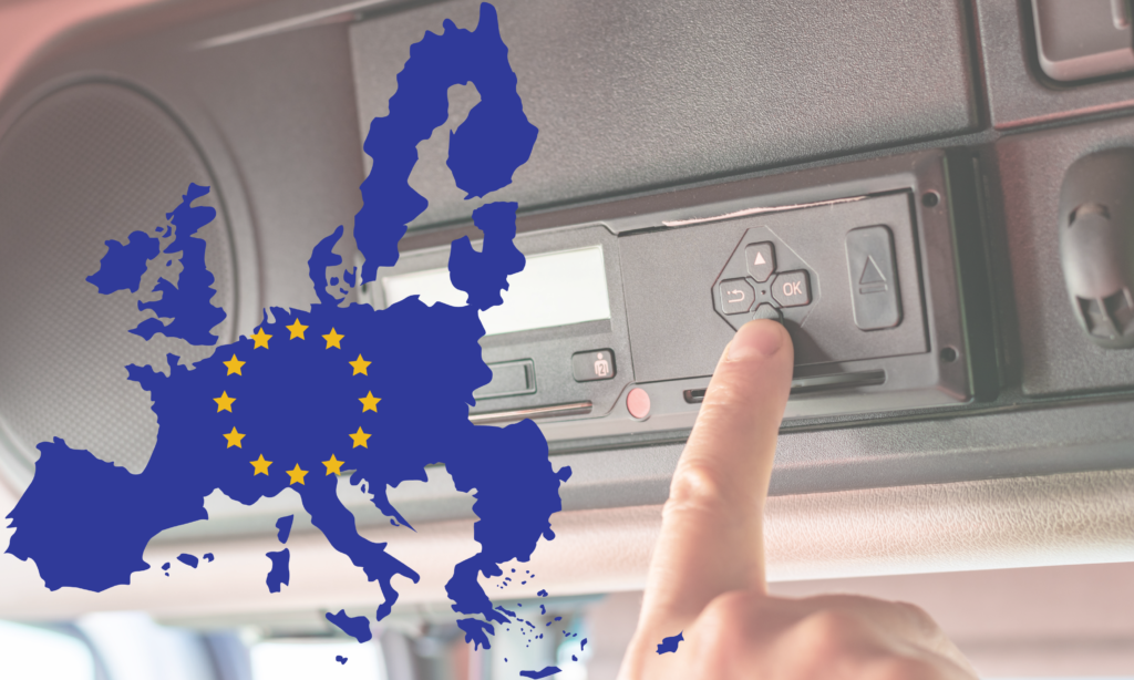 Tachograph with EU flag picture